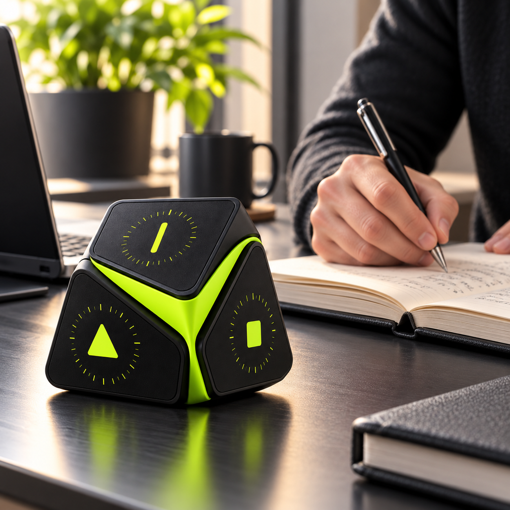 Lime Edge Flip Focus Timer – Black & Lime