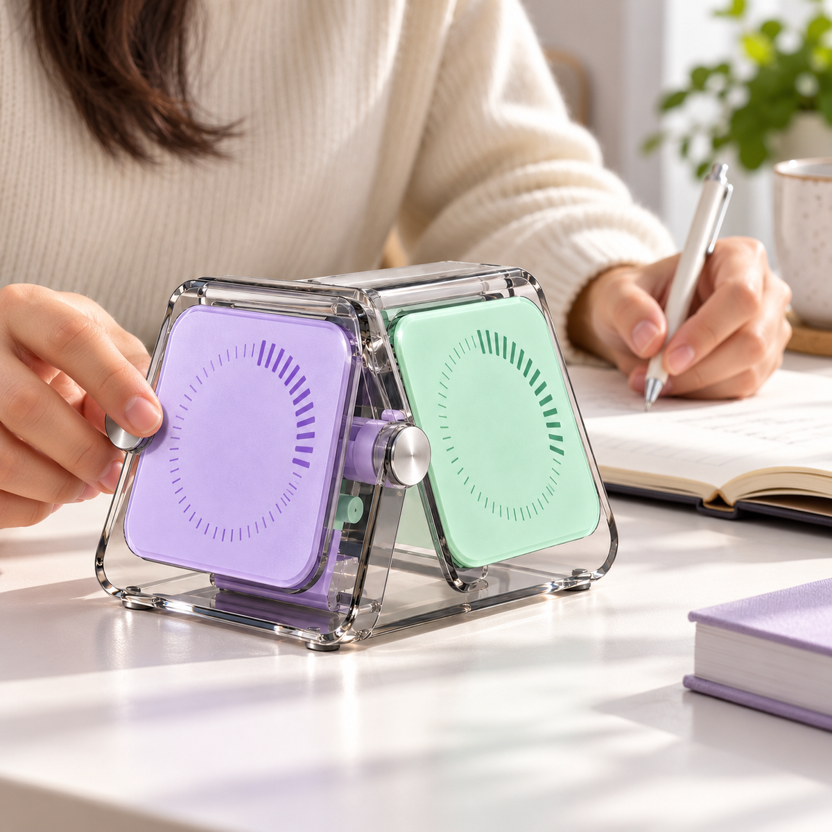 Pastel Pivot Desktop Focus Timer – Lavender & Mint