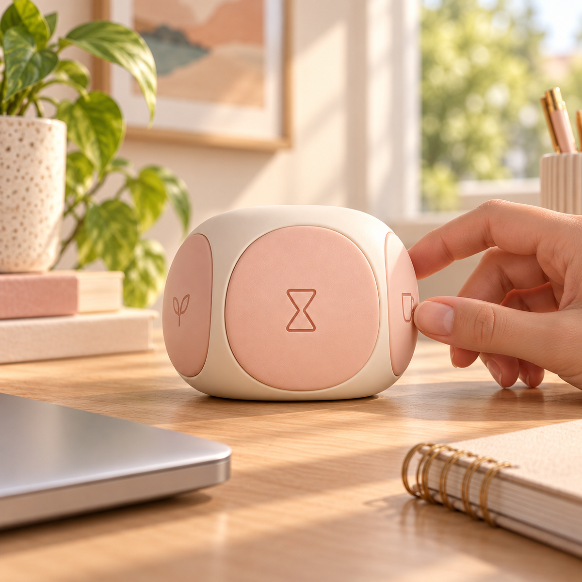 Peach Ritual Flip Focus Timer – Peach & Cream