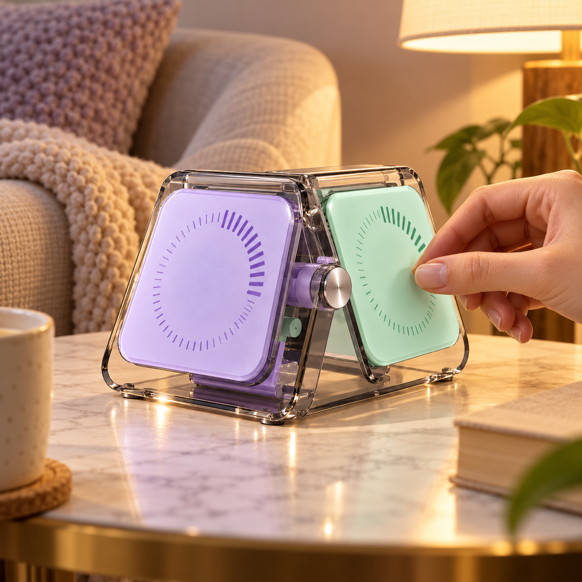 Pastel Pivot Desktop Focus Timer – Lavender & Mint