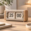 Natural Flip Desktop Focus Timer – Oatmeal & Wood Look